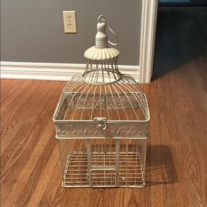 Cream Victorian-Style Decorative Birdcage Accent